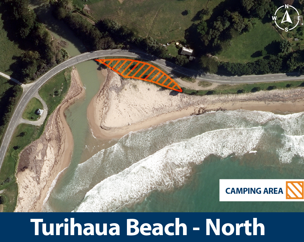 Turihaua Beach camping area north